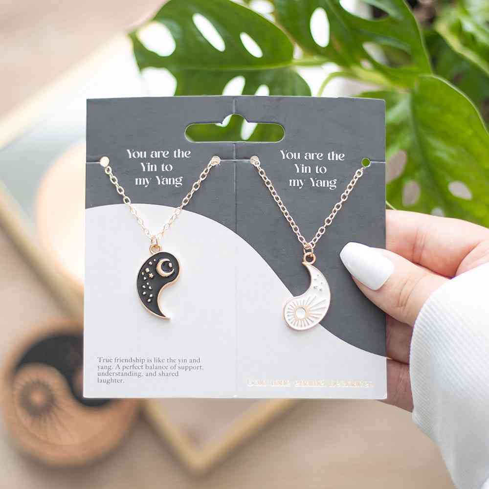 Something Different - Pair of Yin Yang Best Friend Pendant Necklace - Multicolours
